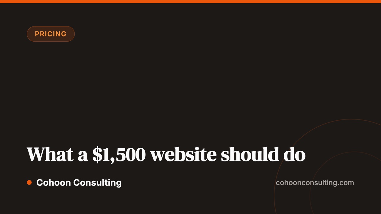 What a $1,500 website should do