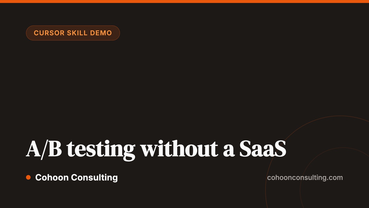 A/B testing without a SaaS