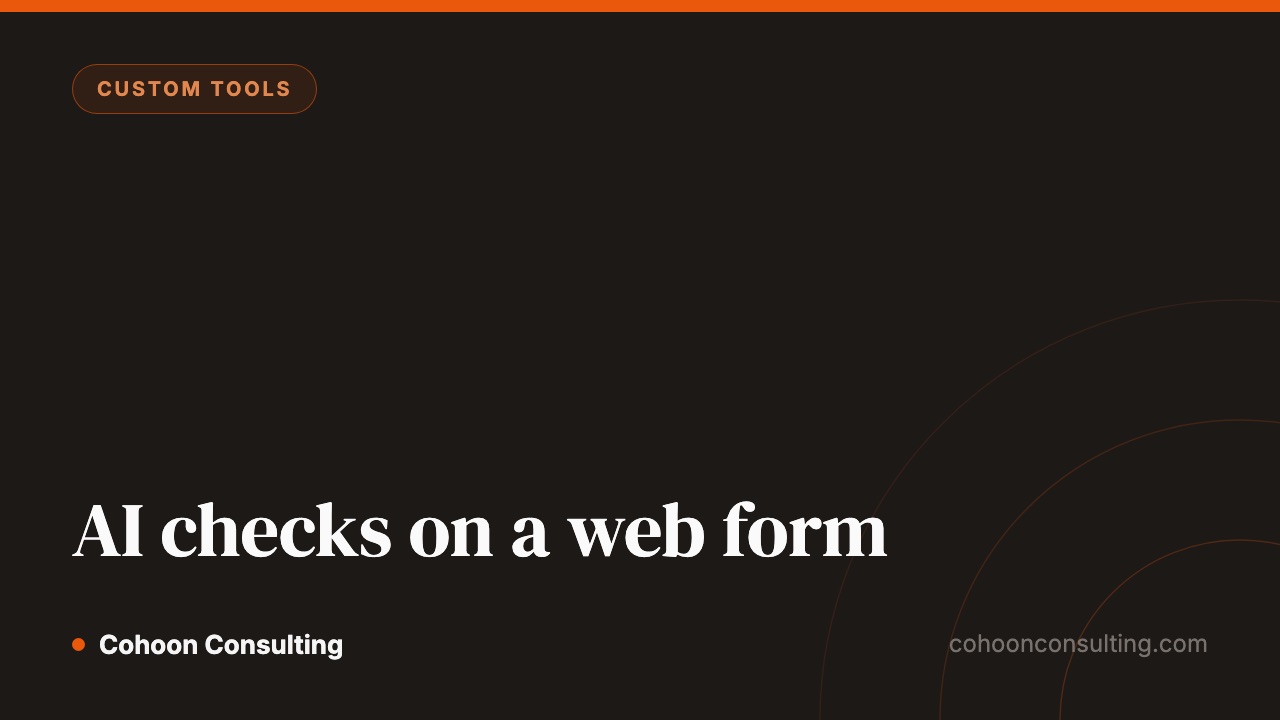 Adding AI checks to a web form