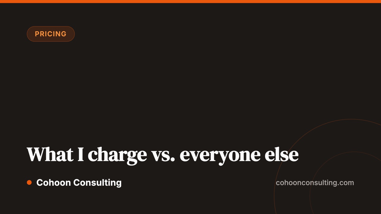 What I charge vs. everyone else